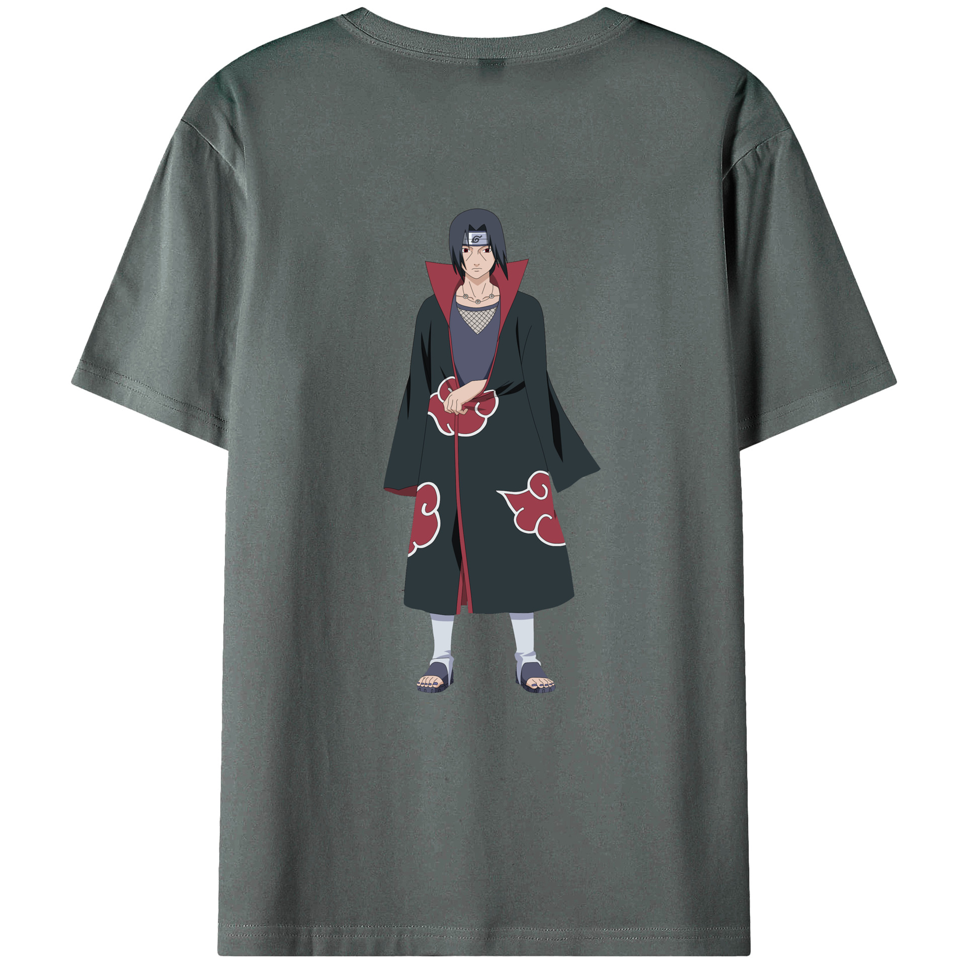 （画像用） NARUTO -ナルト- うちは イタチ Uchiha Itachi 綿100％ メンズ半袖Tシャツ（バックプリント） 通気性
